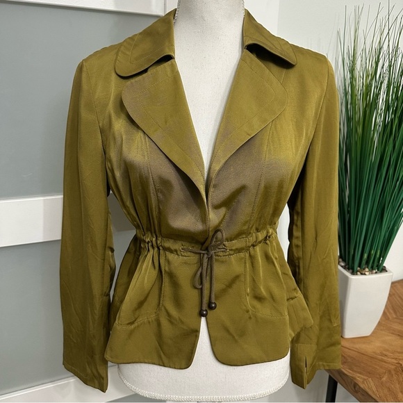 Akris Punto Blazer Jacket Drawstring Tie Waist SZ 8
Olive Old Money Luxury READ - Picture 1 of 11